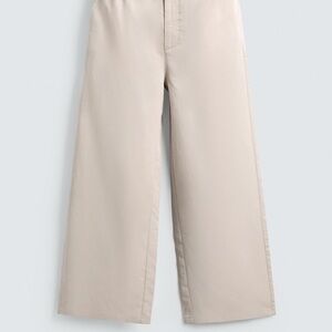 ZARA Woman’s Khaki Relaxed Fit Trousers